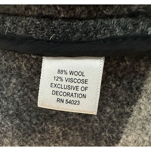 Banana Republic Wool Blend Toggle Coat Women’s Medium Gray Cross Zipper - Picture 5 of 8